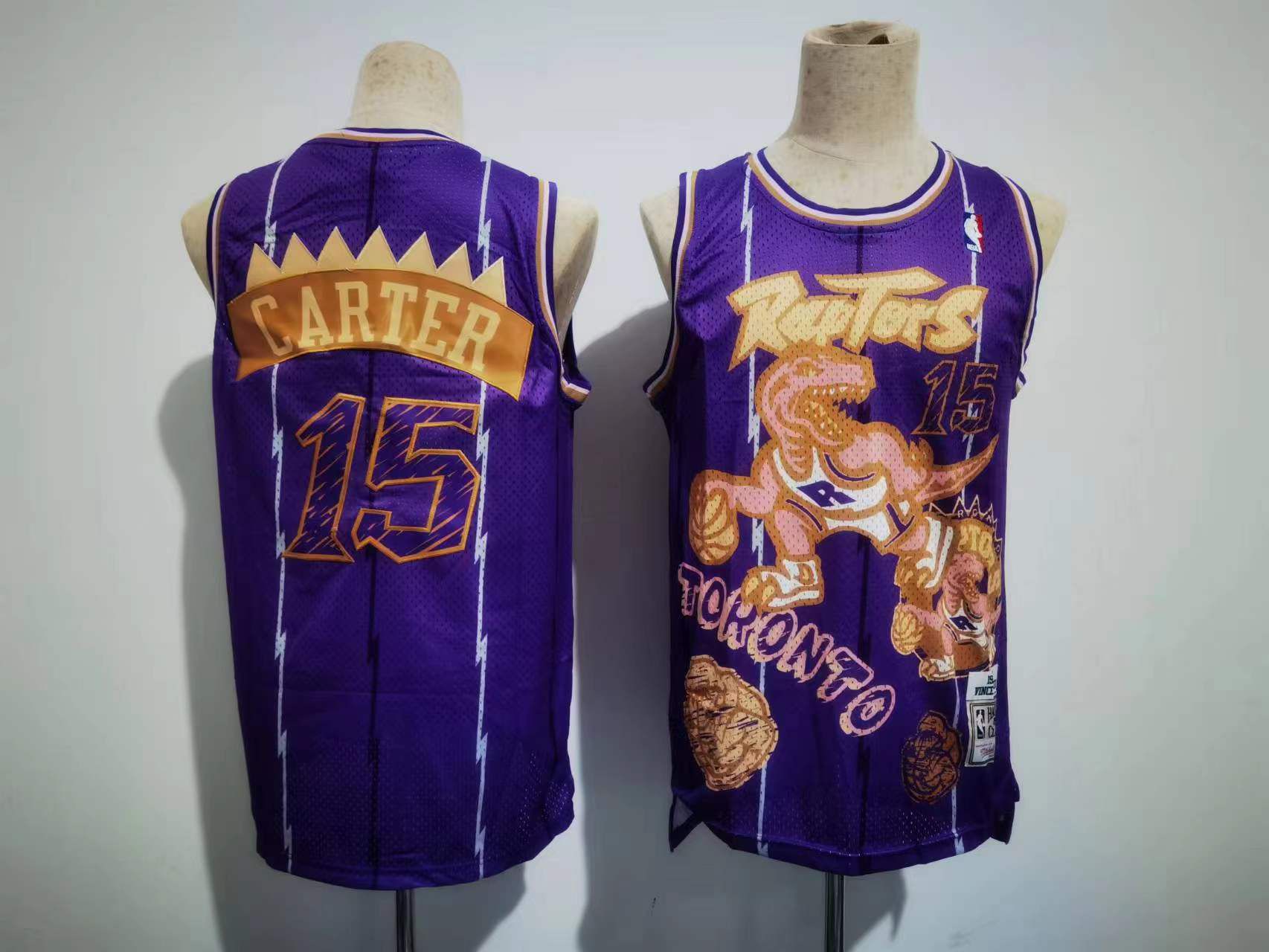 Men Toronto Raptors #15 Carter Purple Sketching version NBA Jersey->golden state warriors->NBA Jersey